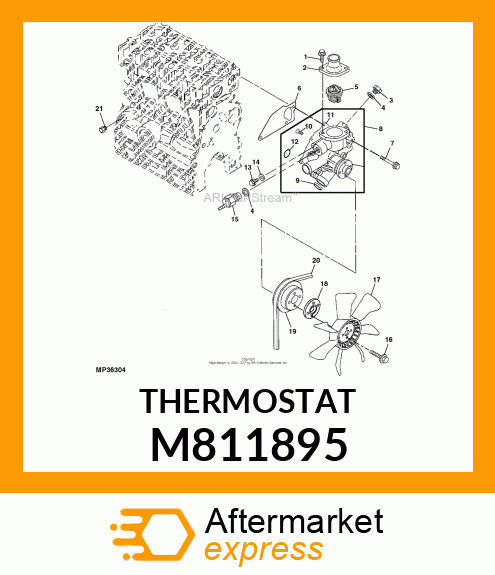 THERMOSTAT, 71 DEGREE C 160 DEGREE M811895