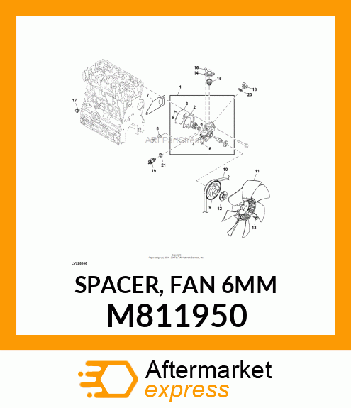 SPACER, FAN 6MM M811950