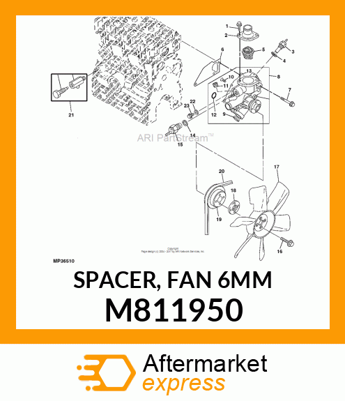 SPACER, FAN 6MM M811950