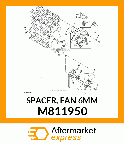 SPACER, FAN 6MM M811950