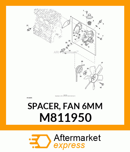 SPACER, FAN 6MM M811950