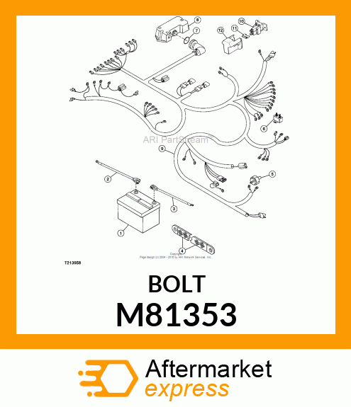 BOLT, BOLT,BATTERY CABLE, 5/16X1.38 M81353