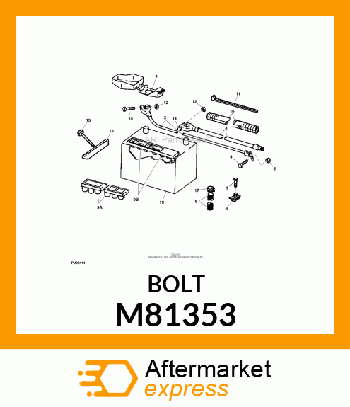 BOLT, BOLT,BATTERY CABLE, 5/16X1.38 M81353