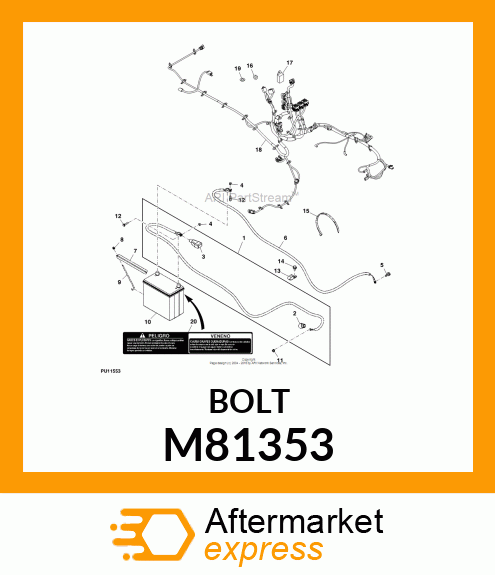 BOLT, BOLT,BATTERY CABLE, 5/16X1.38 M81353