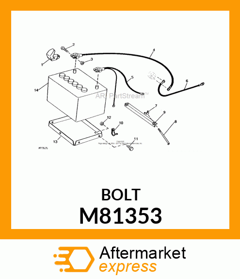 BOLT, BOLT,BATTERY CABLE, 5/16X1.38 M81353