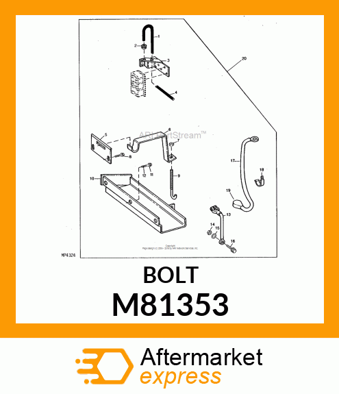 BOLT, BOLT,BATTERY CABLE, 5/16X1.38 M81353