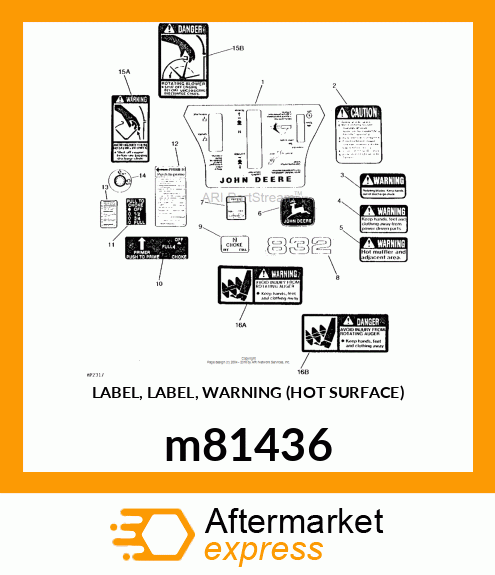 LABEL, LABEL, WARNING (HOT SURFACE) m81436