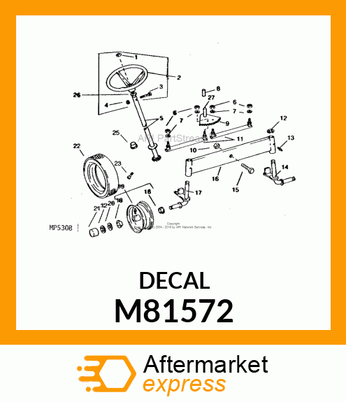 LABEL, STEERING WHEEL INSERT M81572