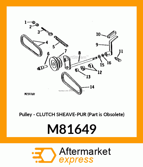 Pulley - CLUTCH SHEAVE-PUR (Part is Obsolete) M81649