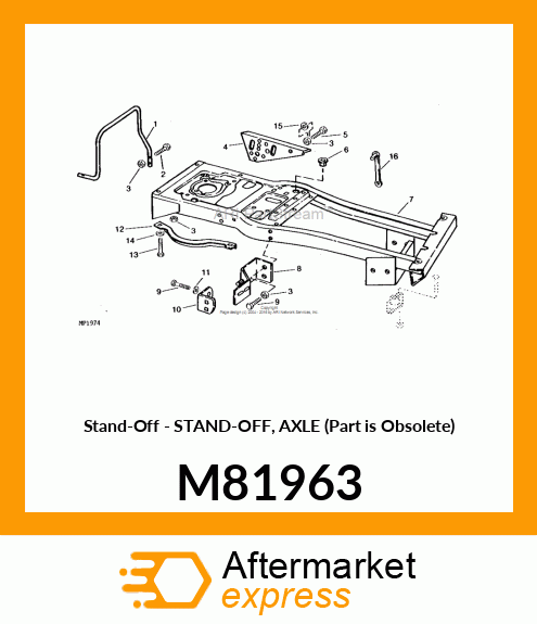 Stand-Off - STAND-OFF, AXLE (Part is Obsolete) M81963