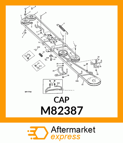 CAP, RETURN SPRING END M82387