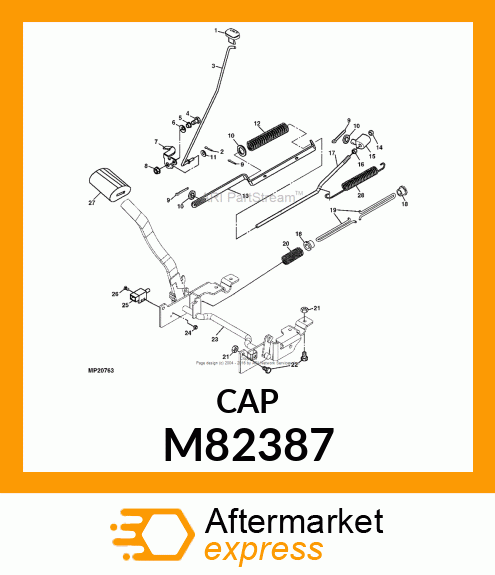 CAP, RETURN SPRING END M82387