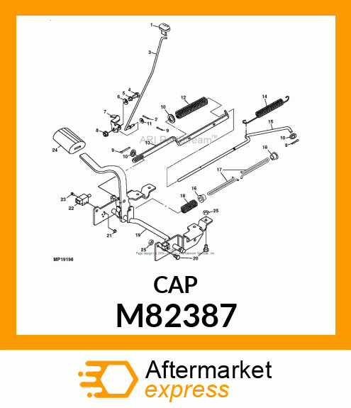 CAP, RETURN SPRING END M82387