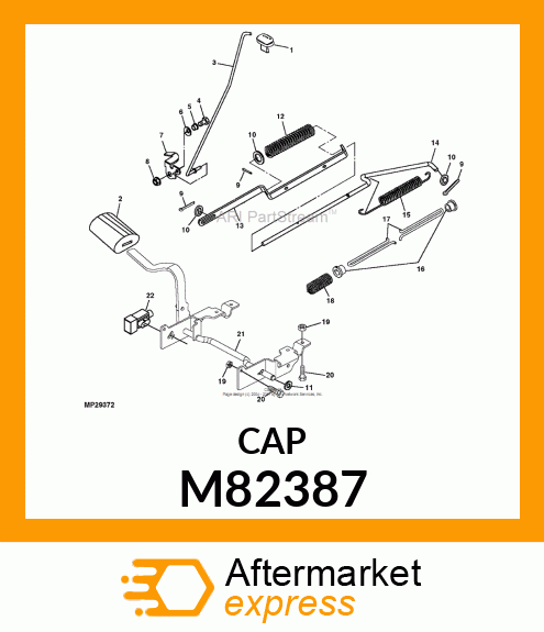 CAP, RETURN SPRING END M82387