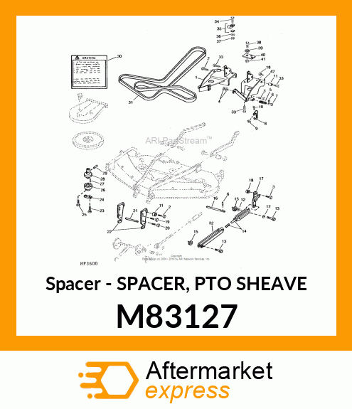 Spacer - SPACER, PTO SHEAVE M83127