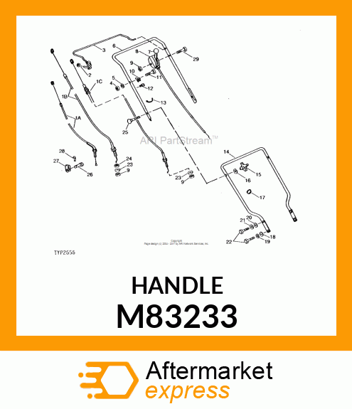 Handle - UPPER HANDLE-PUR M83233