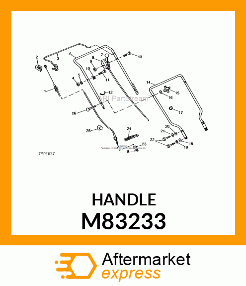 Handle - UPPER HANDLE-PUR M83233