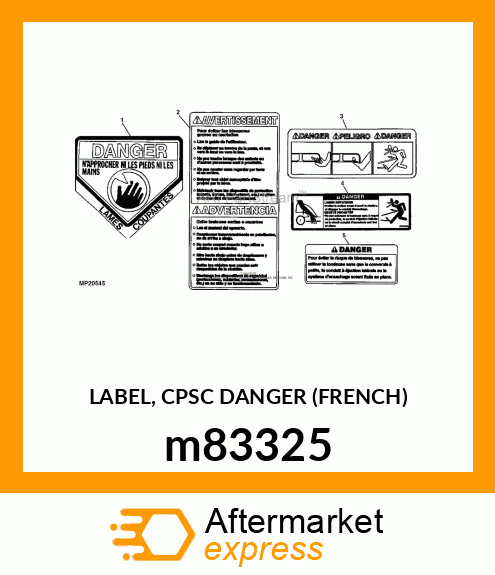 LABEL, CPSC DANGER (FRENCH) m83325