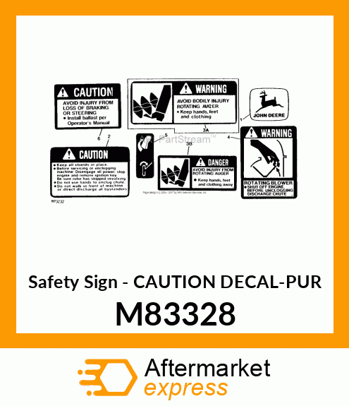 Safety Sign - CAUTION DECAL-PUR M83328