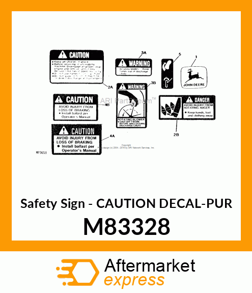 Safety Sign - CAUTION DECAL-PUR M83328