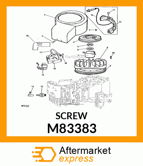 Screw With Washer - SCREW, HEX. M83383