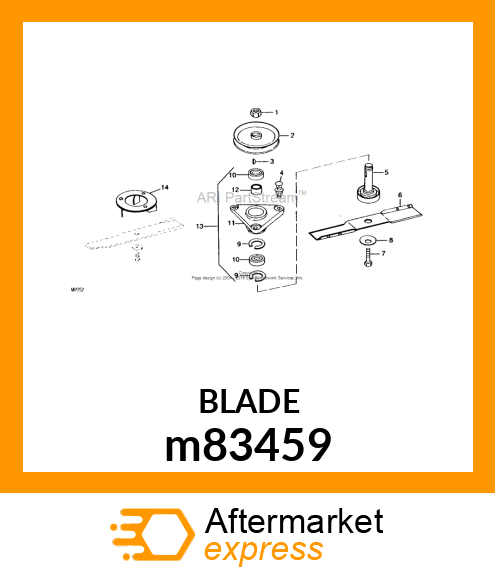 MOWER BLADE KIT, 38 BAGGING BLADE K m83459