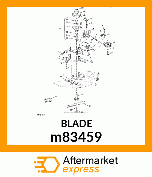 MOWER BLADE KIT, 38 BAGGING BLADE K m83459