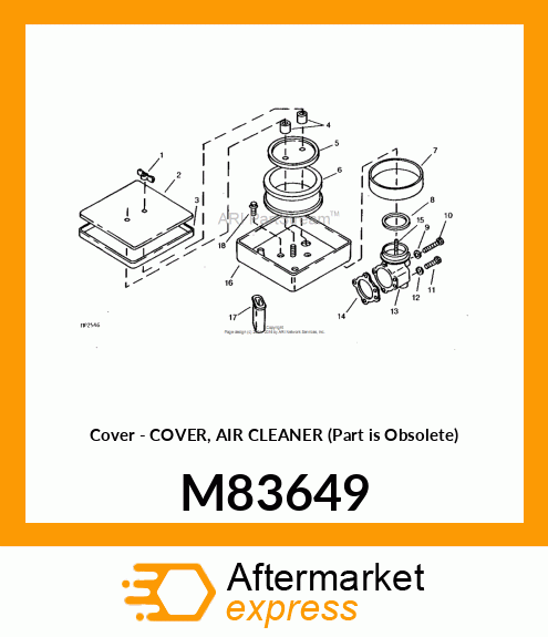 Cover - COVER, AIR CLEANER (Part is Obsolete) M83649