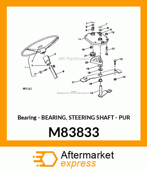 Bearing - BEARING, STEERING SHAFT - PUR M83833