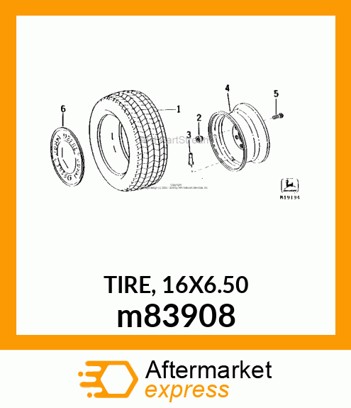 TIRE, 16X6.50 m83908