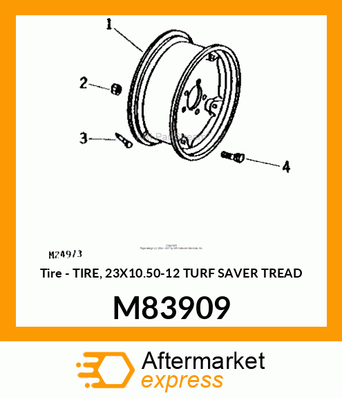 Tire - TIRE, 23X10.50-12 TURF SAVER TREAD M83909