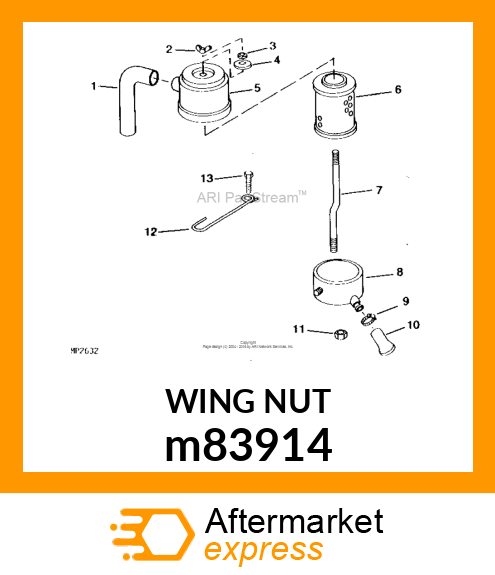 NUT ,WING, WITH WASHER, AIR CLEANER m83914