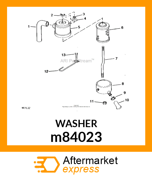 NUT ,WING, WITH WASHER, AIR CLEANER m84023