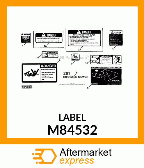 LABEL, BELT INSTALLATION M84532