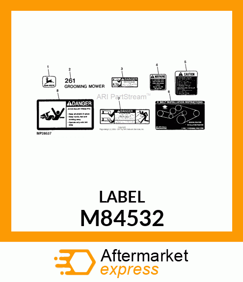 LABEL, BELT INSTALLATION M84532