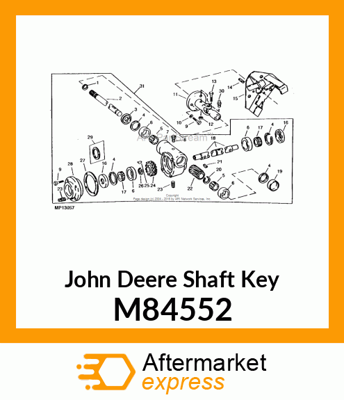 KEY, GEARBOX OUTPUT SHAFT M84552