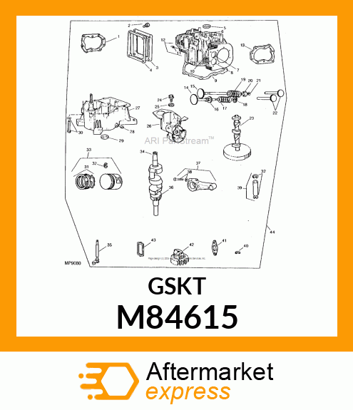 Gasket - GASKET, CRANKCASE COVER, .005-PUR M84615