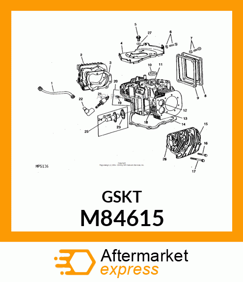 Gasket - GASKET, CRANKCASE COVER, .005-PUR M84615