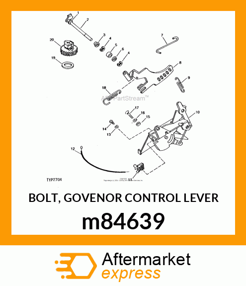 BOLT, GOVENOR CONTROL LEVER m84639