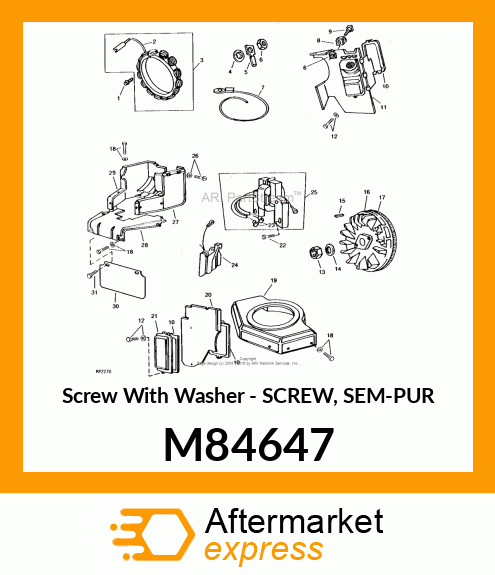 Screw With Washer - SCREW, SEM-PUR M84647