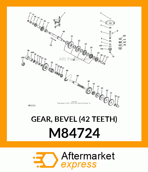 GEAR, BEVEL (42 TEETH) M84724