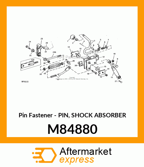 Pin Fastener - PIN, SHOCK ABSORBER M84880