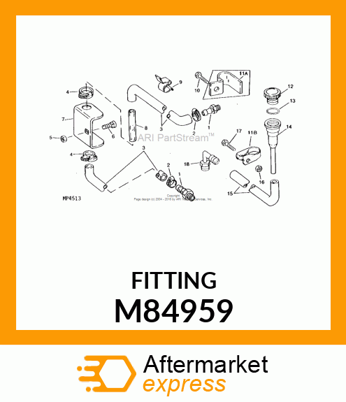 FITTING, 90 DEG. HOSE M84959