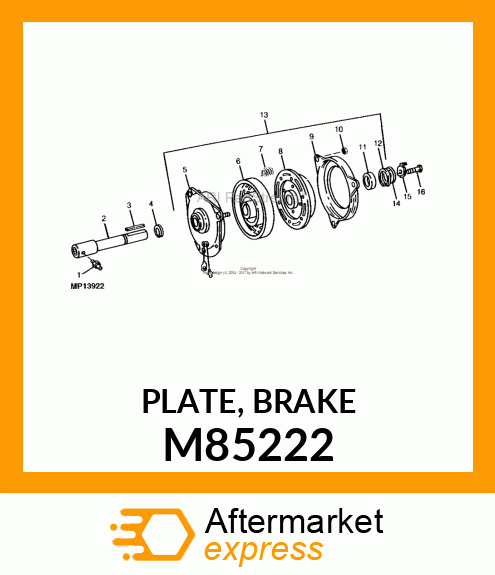 PLATE, BRAKE M85222