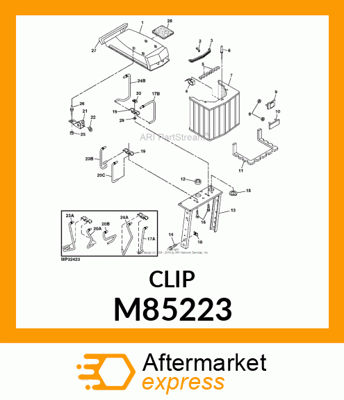 CLIP, HEADLIGHT LENS M85223