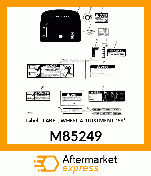 Label - LABEL, WHEEL ADJUSTMENT *SS* M85249