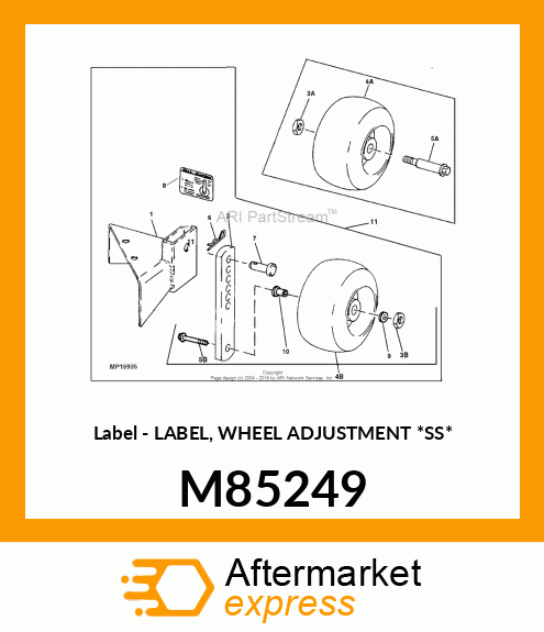 Label - LABEL, WHEEL ADJUSTMENT *SS* M85249