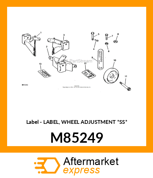 Label - LABEL, WHEEL ADJUSTMENT *SS* M85249