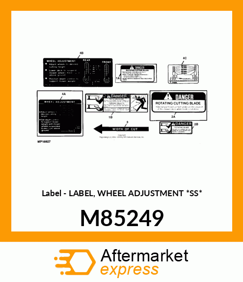 Label - LABEL, WHEEL ADJUSTMENT *SS* M85249