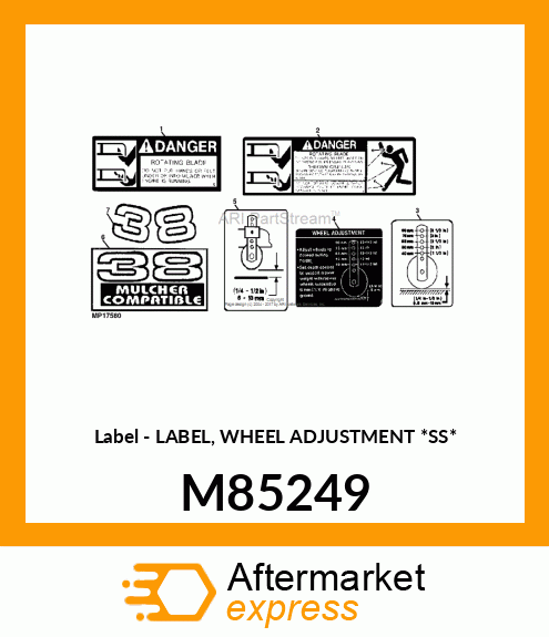 Label - LABEL, WHEEL ADJUSTMENT *SS* M85249